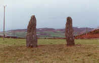 a pair of standing stones on Anglesey, Wales