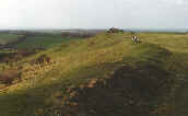 ramparts at Burrough Hill showing erosion